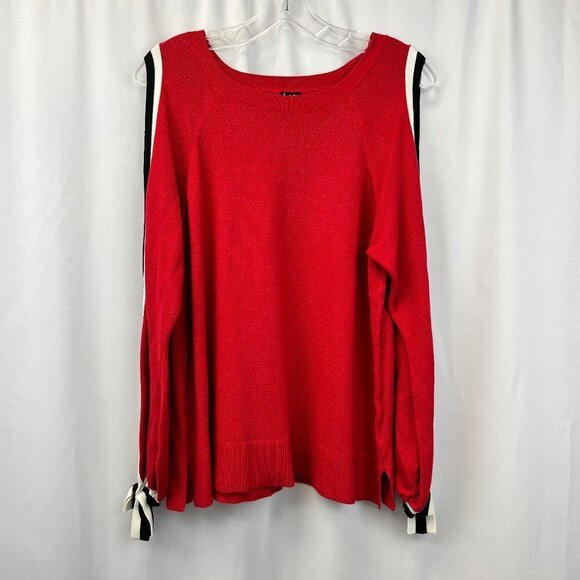 Lee Womens Multicolor Long Slit Sleeve Round Neck Perforated Top Size XL - Picture 1 of 10